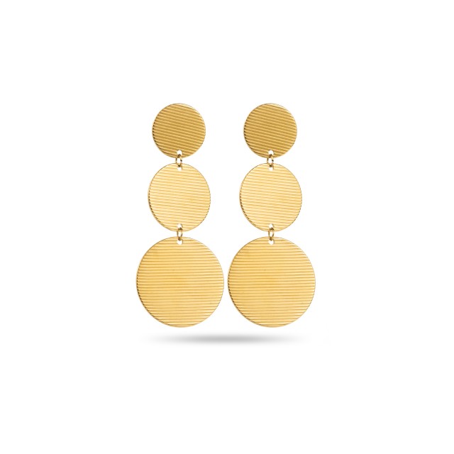 Boucles d'Oreilles ronde pierre Acier Inoxydable