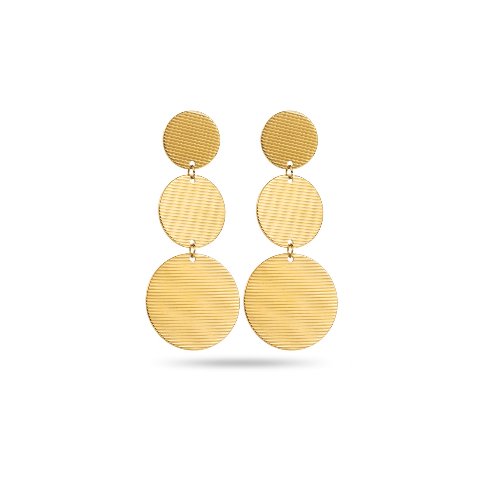 Boucles d'Oreilles ronde pierre Acier Inoxydable