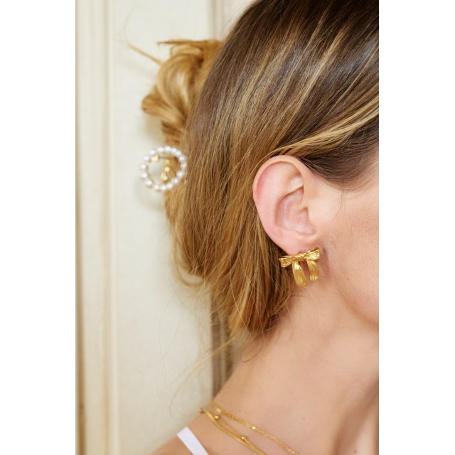 Boucles d'Oreilles Puces Ruban de Princesse