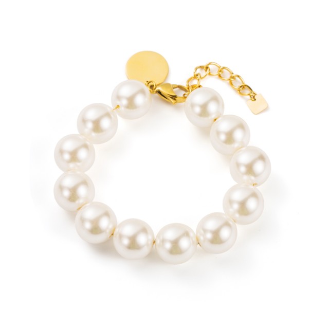 Mother-of-Pearl and Steel Daisy Farandole Chain Bracelet