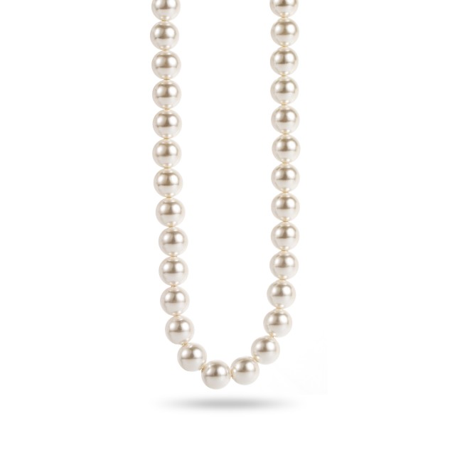 Faux Pearl Necklace with Gold Detail XL