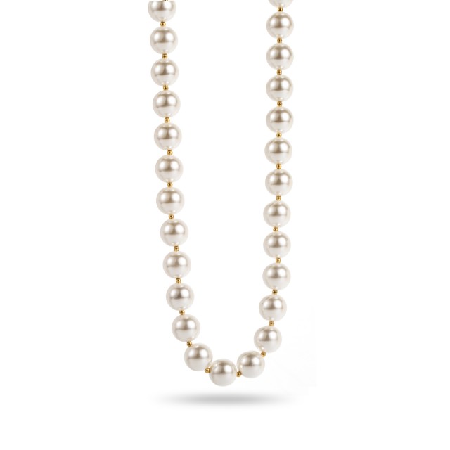 Faux Pearl Necklace with Gold Detail XL