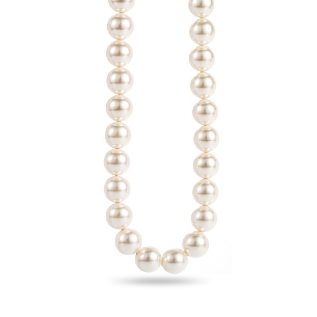 Faux Pearl Necklace with Gold Detail XL