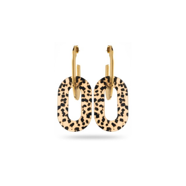 Bicolor Double Ring Earrings with Hammering