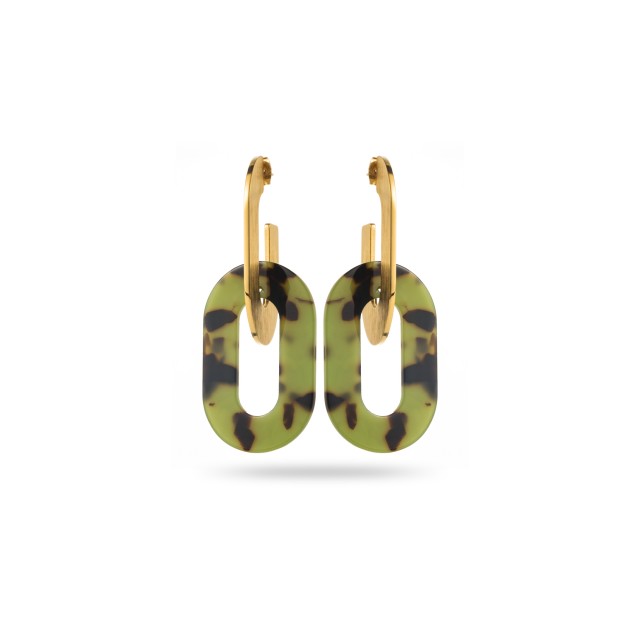 Bicolor Double Ring Earrings with Hammering