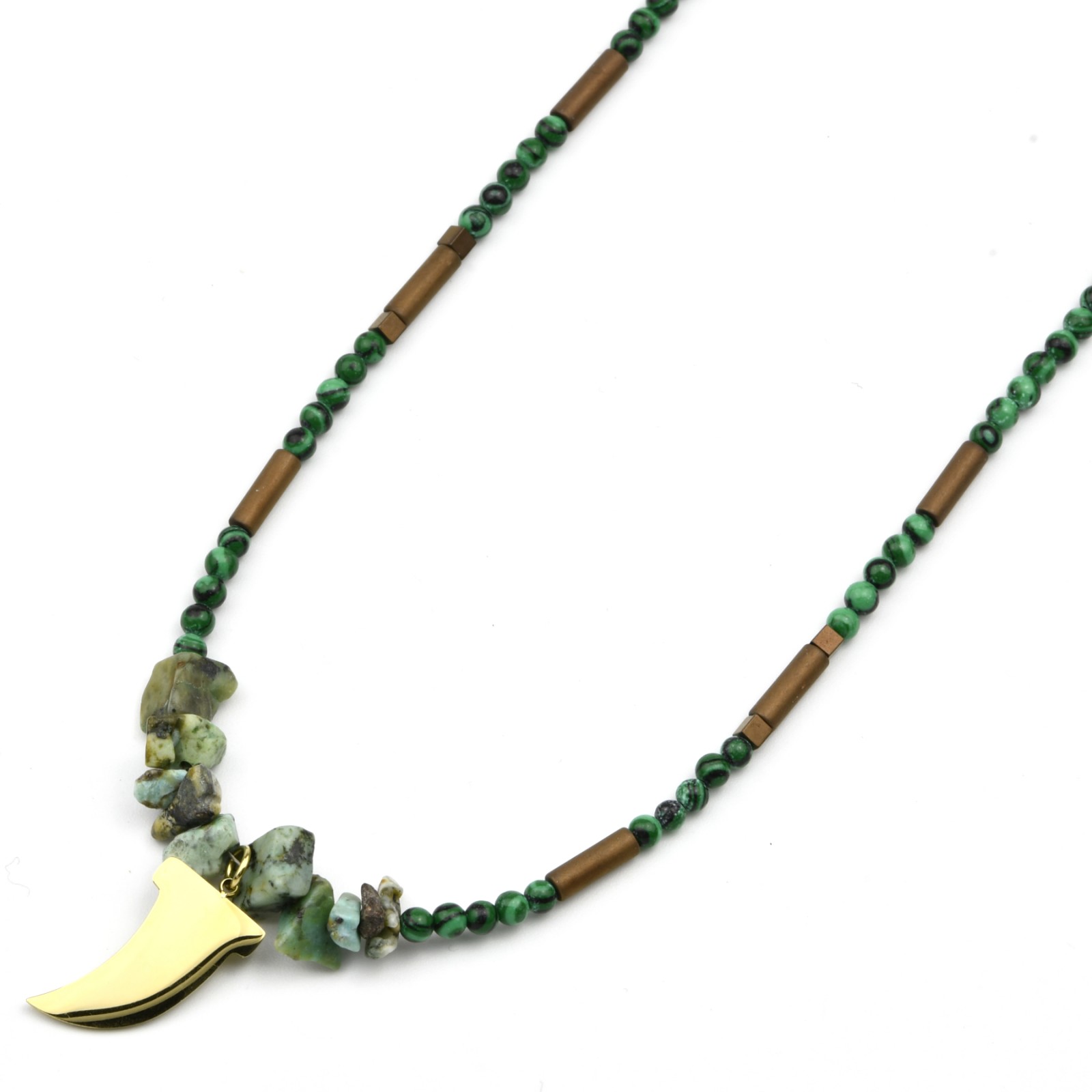 Stainless Steel Short Necklace Color:Green