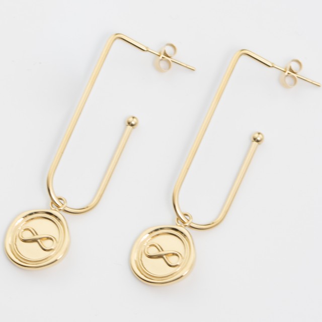 Stainless Steel Dangle Earrings Color:Gold