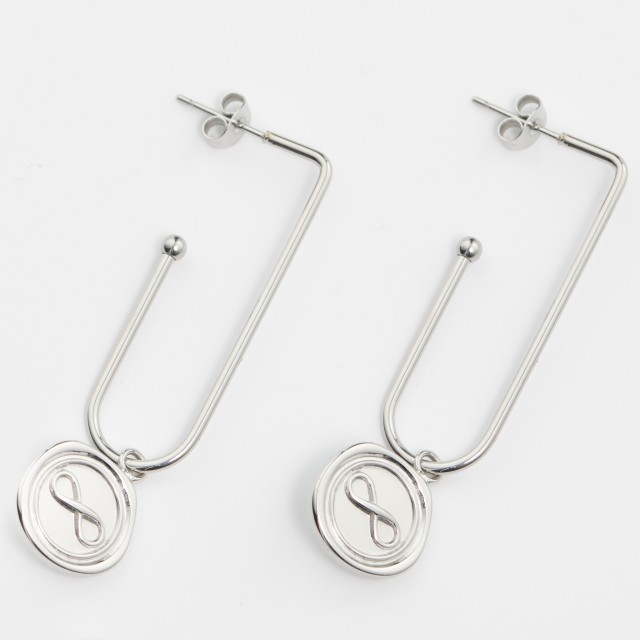 Stainless Steel Dangle Earrings Color:Silver
