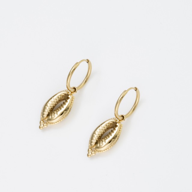 Stainless Steel Hoop Earrings Color:Gold