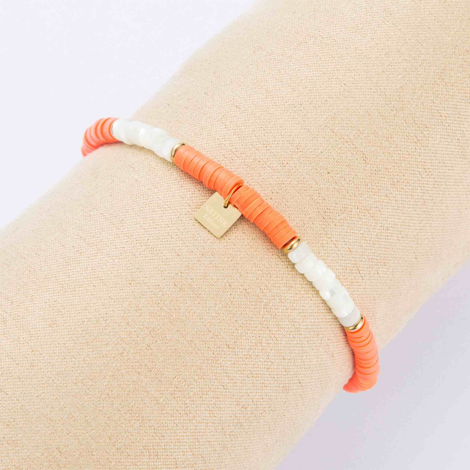 Stainless Steel Elastic Bracelet Color:Orange