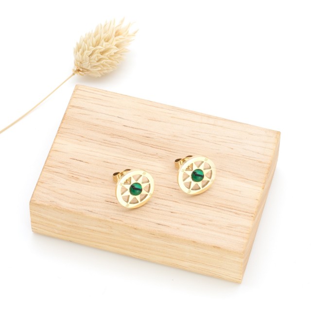 Boucles d'oreilles Puce STBO-45 Color:Green