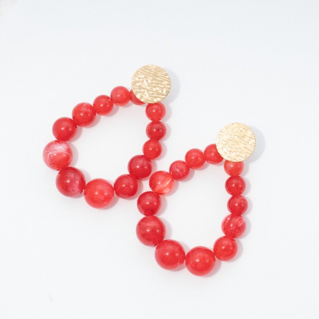 Boucle d' oreille bi-couleurs Color:Red