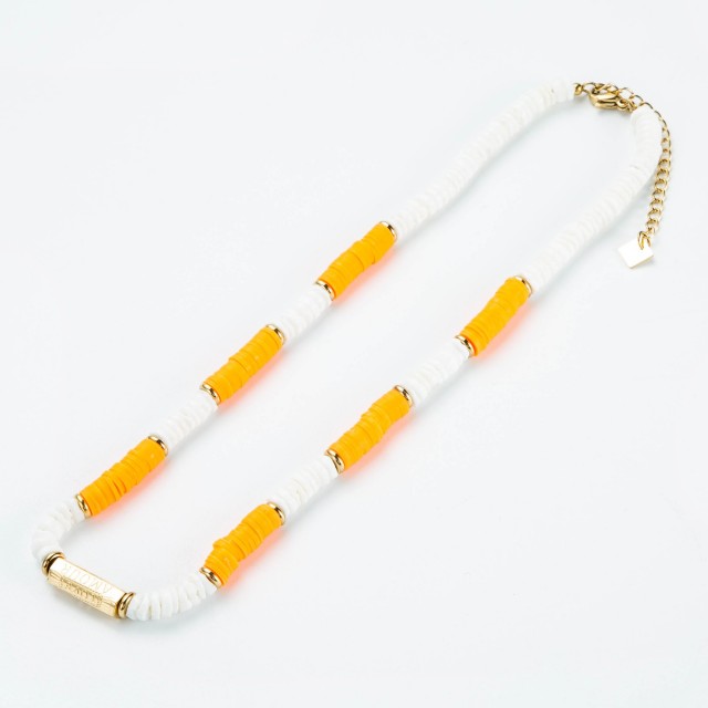Stainless Steel Short Necklace Color:Orange