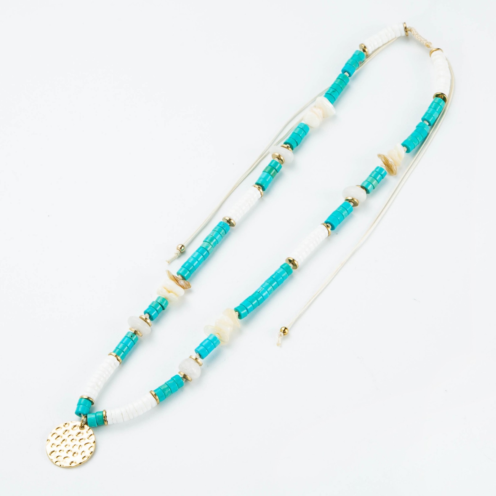 Stainless Steel Short Necklace Color:Blue